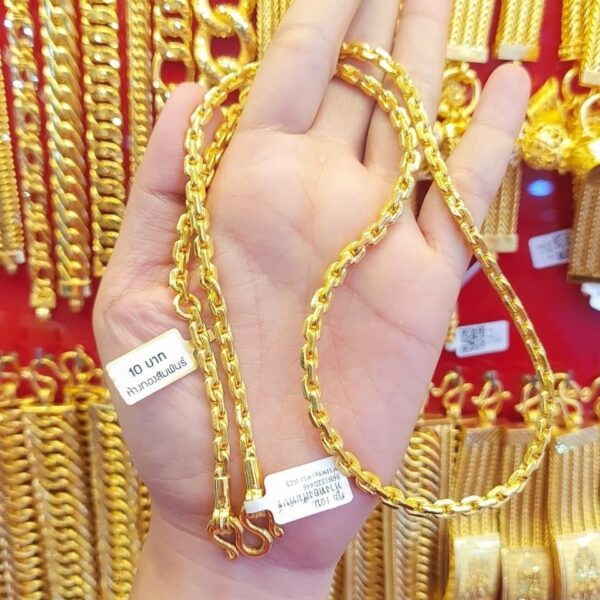 23K Gold Chain 152g (10 Baht) featuring a heavy, oval Cable Link design, Model 3037.