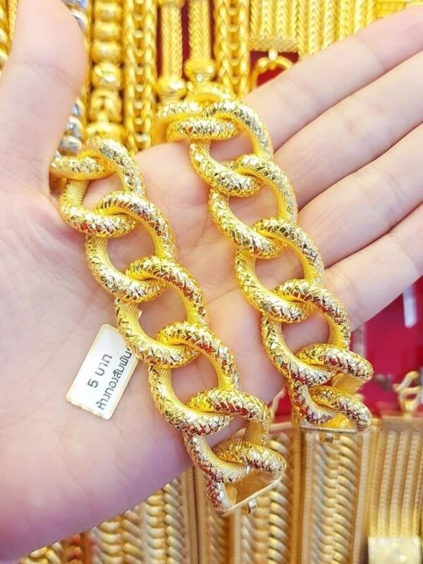 23K Thailand Gold 76 Grams Chain Bracelet - Image 2