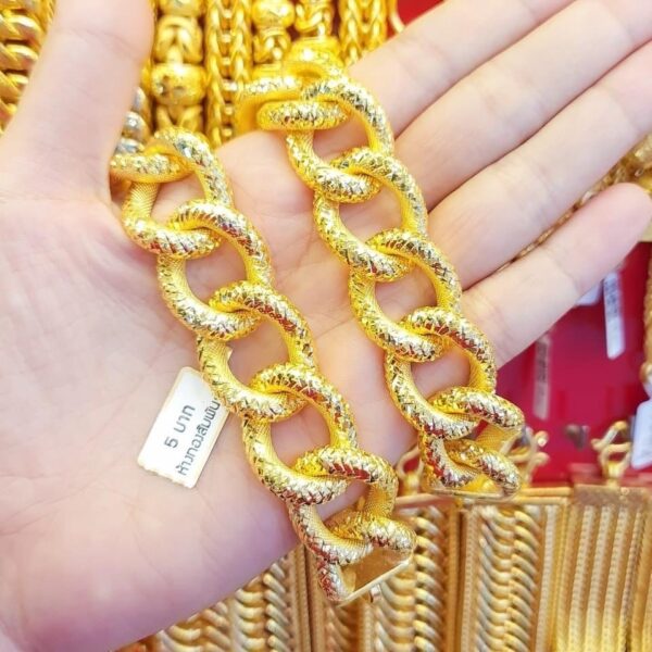 23K Thailand Gold 76 Grams Chain Bracelet - Image 3