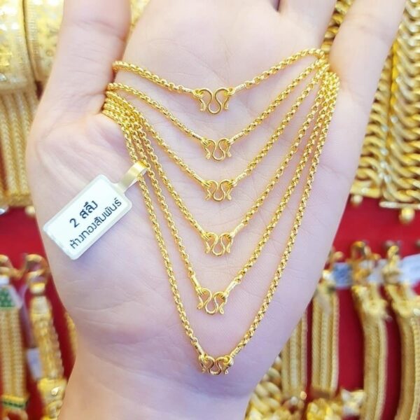 23K Thailand Gold Chain 2 Salung Thin Chain. - Image 3