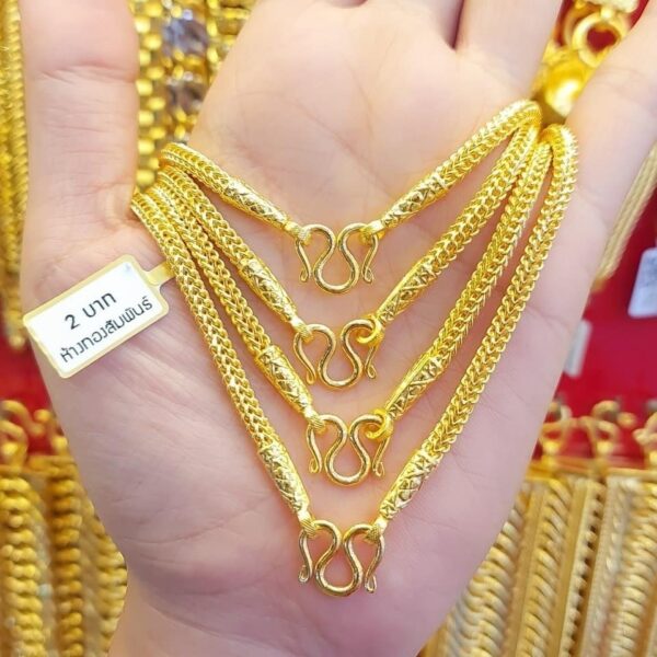 23K Thailand Gold Chain 30.4 Grams Thai Snake Necklace - Image 3