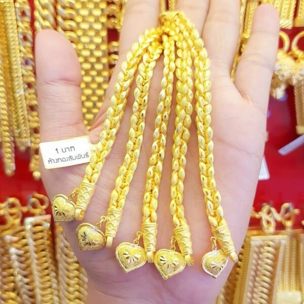 23K Thailand Gold Wheat Pattern Bracelet. - Image 4