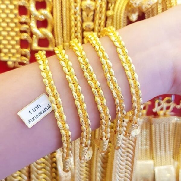 23K Thailand Gold Wheat Pattern Bracelet.