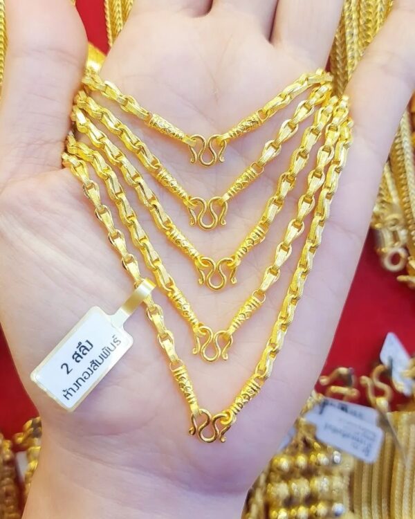 23K Thailand Gold Drop Rings Shape, Thailand Gold Necklace. - Image 2