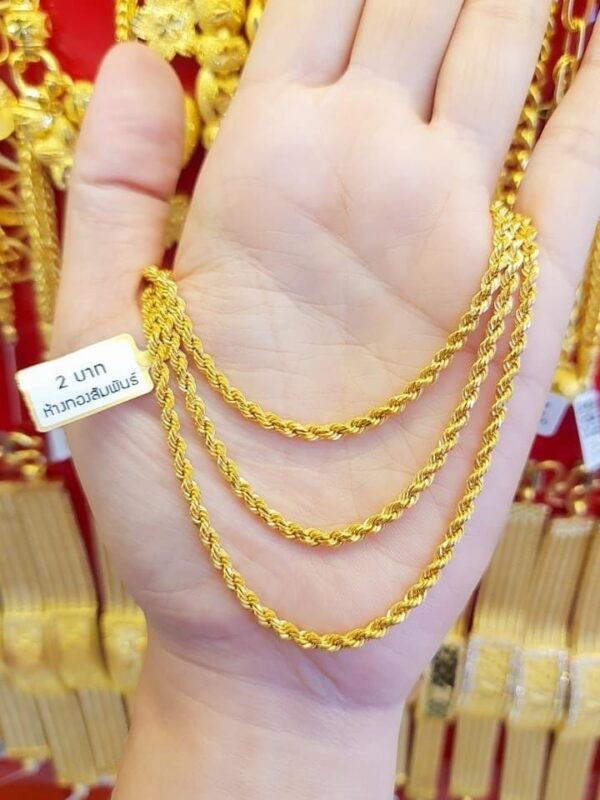 Pure 23K Thailand Gold Chain Sailor Rope shape 30.4 Grams.