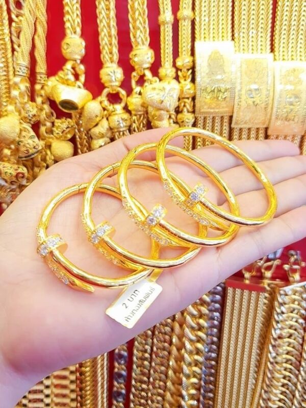 23K Thailand Gold Nail Bangle