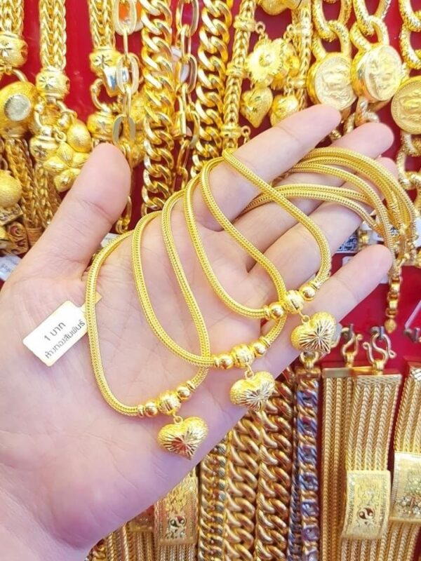 23K Thailand Gold Heart Necklace