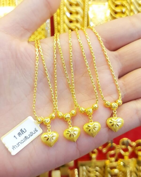 23K Thailand Gold heart Necklace