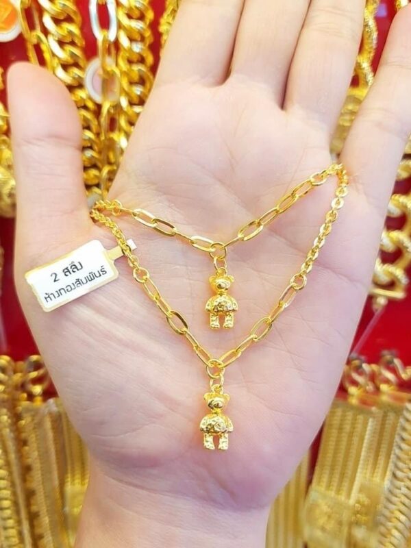 23K Thailand Gold Teddy Bear Necklace - Image 2