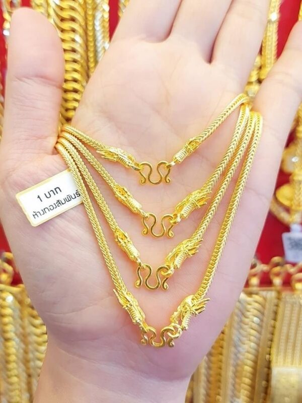 23k Thailand Gold Dragon Chain Gold Necklace - Image 4