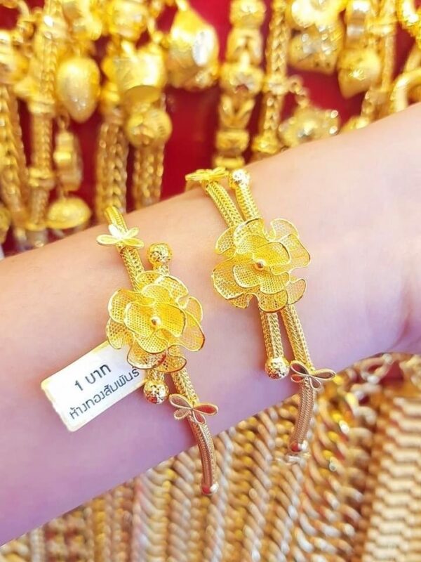 23k Thailand Gold Flower Gold Bracelet