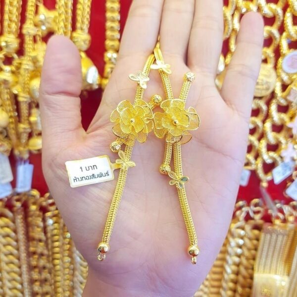 23k Thailand Gold Flower Gold Bracelet - Image 3