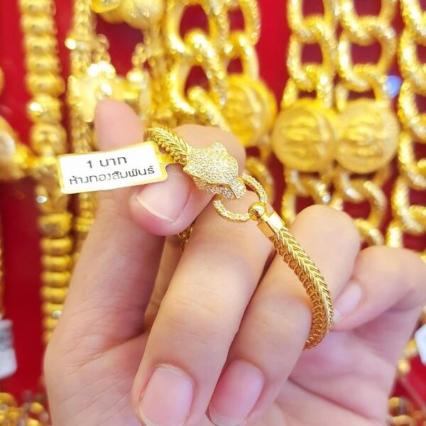 23K Thailand Gold Panther Designe Gold Bracelet - Image 3