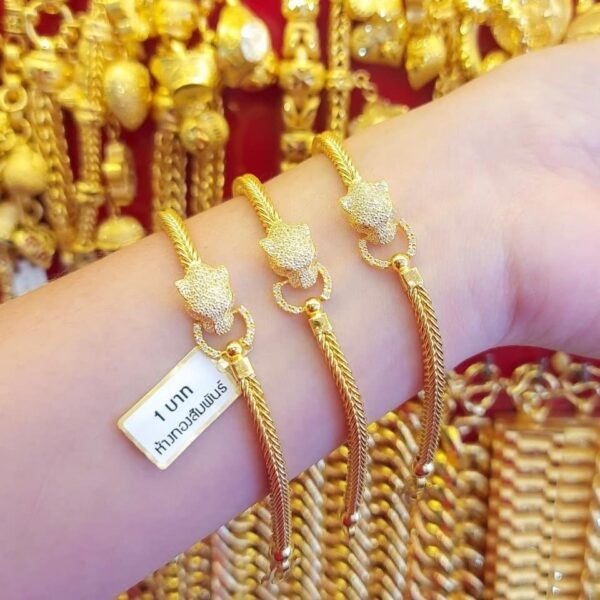 23K Thailand Gold Panther Designe Gold Bracelet