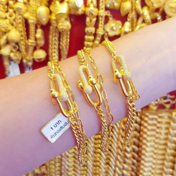 23K Thailand Gold Fancy Lock Gold Bracelet