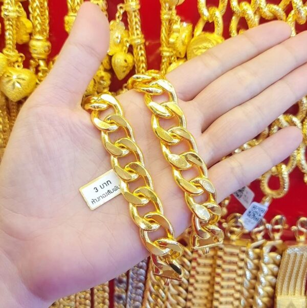 23K Thailand Gold Bracelet, Chain Gold Bracelet - Image 4