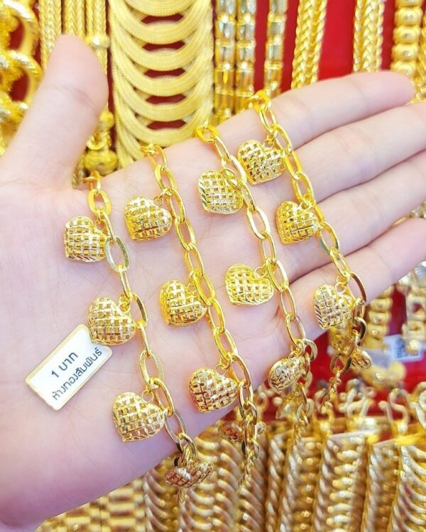 23K Thailand Gold Hearth Chain Bracelet