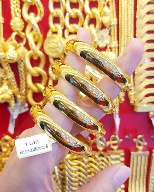 23k Thailand gold Plain Bangle 004 - Image 2