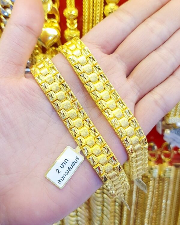 23k Thailand Gold Watch Strap Pattern 2 baht Gold Bracelet - Image 2