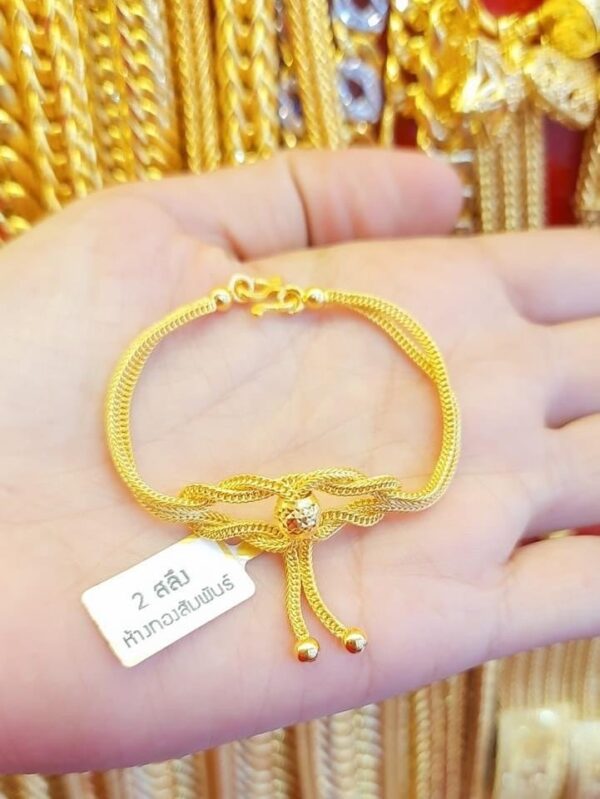 Pure 23K Thailand Gold Laces Bracelet - Image 2