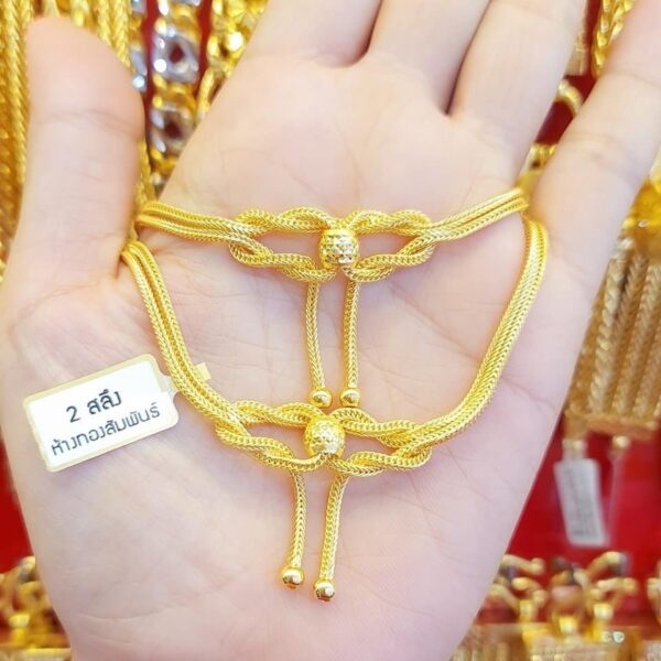 Pure 23K Thailand Gold Laces Bracelet - Image 3