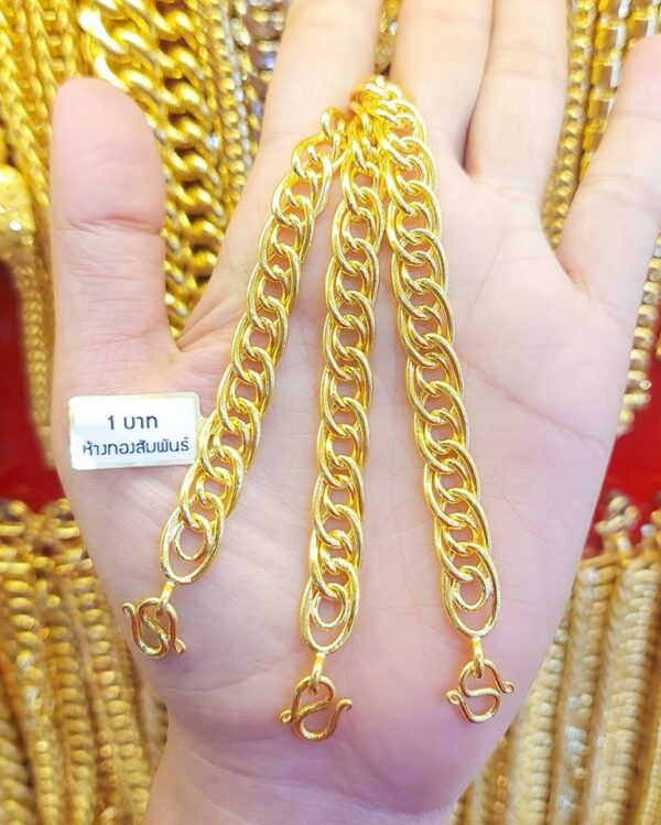 23k Thailand Gold Double Chain Gold Bracelet - Image 3