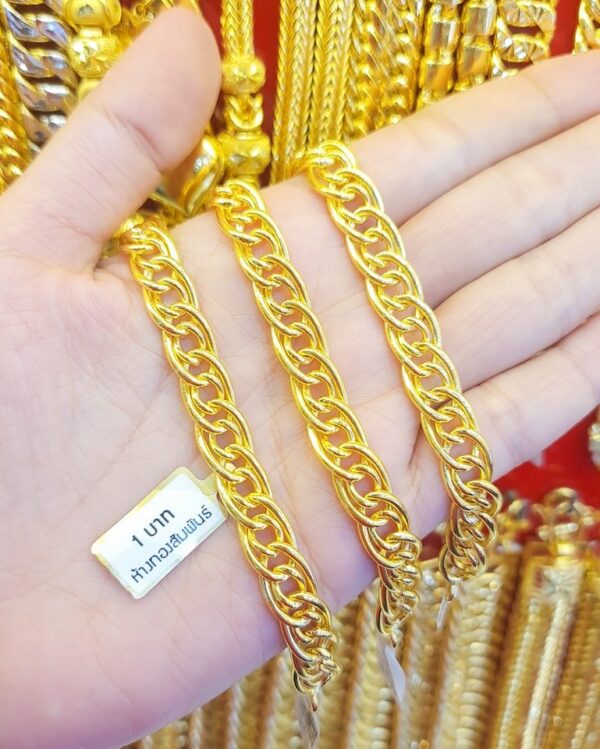 23k Thailand Gold Double Chain Gold Bracelet