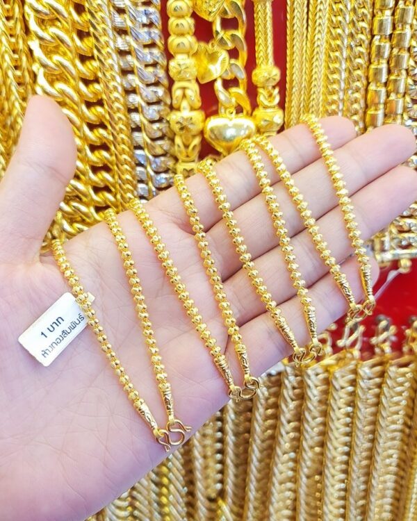 23k Thailand Gold Chain Braided Mini Spheres