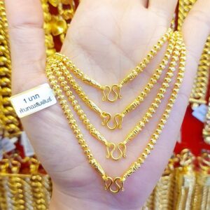 23K Gold Chain Mini Bead Design 1 Baht Weight