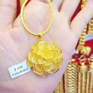 23l Thailand Gold Flower Necklace Pendant (30.4 Grams)