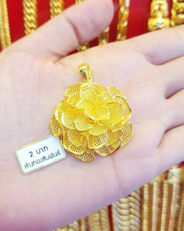 23l Thailand Gold Flower Necklace Pendant (30.4 Grams) - Image 3