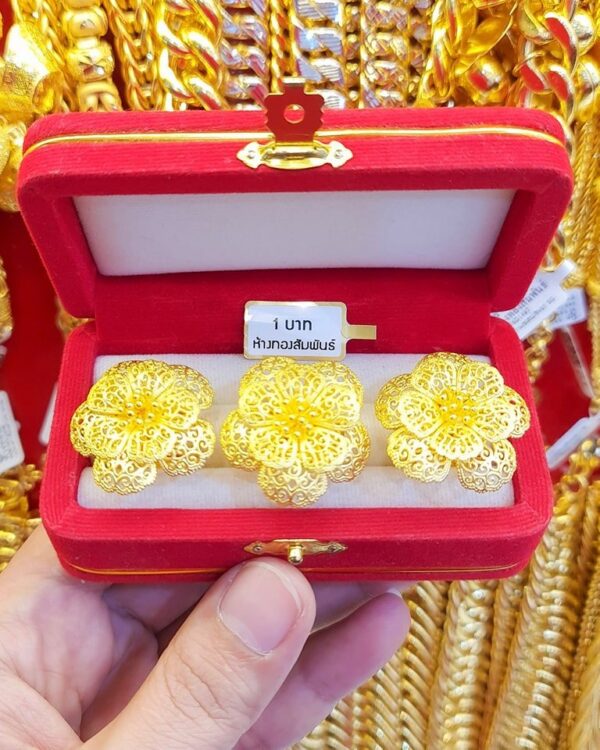 23k Thailand Gold Flower Ring