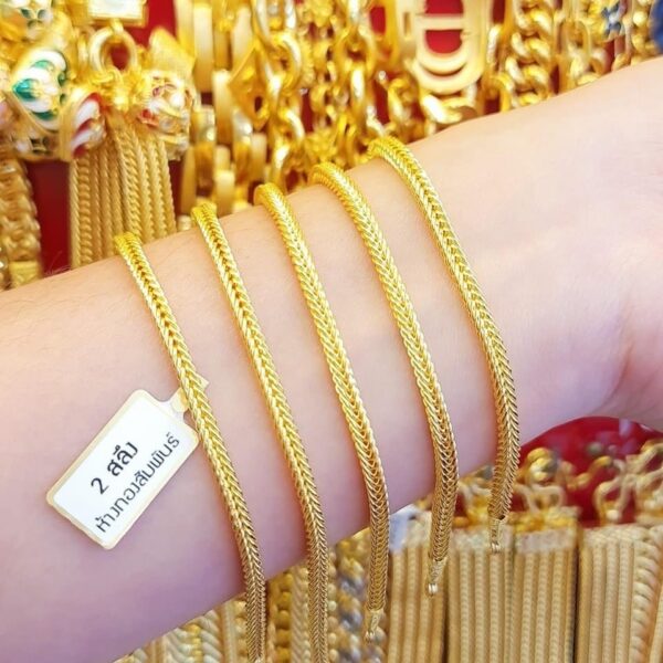 Pure Thailand 23K Gold Thin cord Bracelet - Image 4