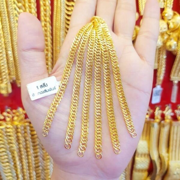 Pure Thailand 23K Gold Bracelet, Thin Unisex Thailand Gold Bracelet. Casual and Elegant for any Occasion. - Image 3