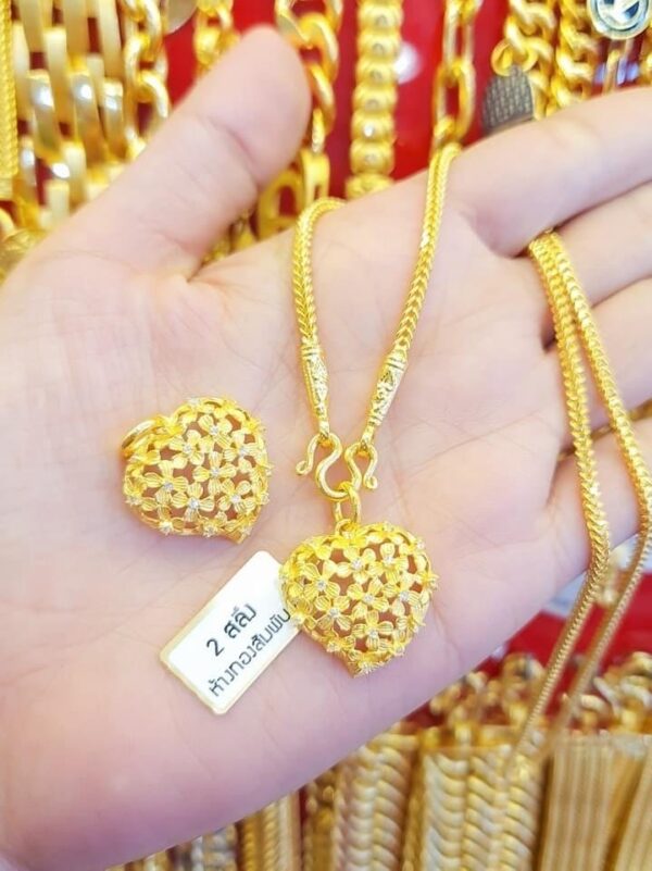 Pure Thailand 23K  Gold Heart Pendant