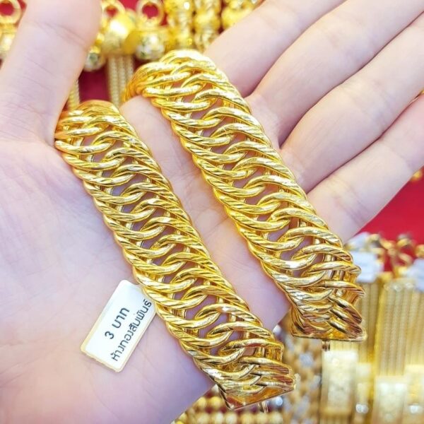 Pure Thailand 23K  Woman Fashion Gold Bracelet. - Image 4