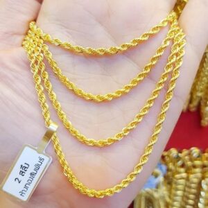 23K Gold Chain 7,6g (1/2 Baht) featuring the Sailor Rope Chain style, Model 3075.