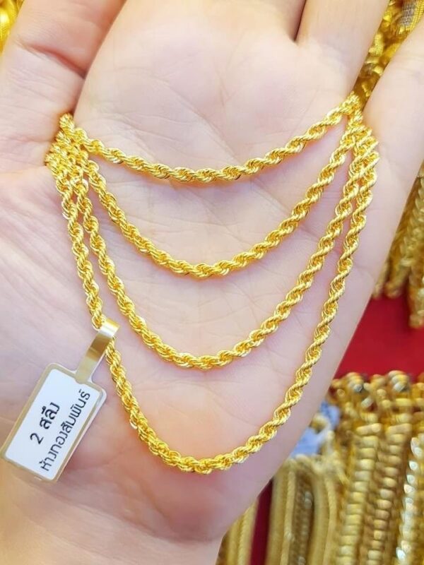 Pure 23K Thailand Gold Chain Sailor Rope shape