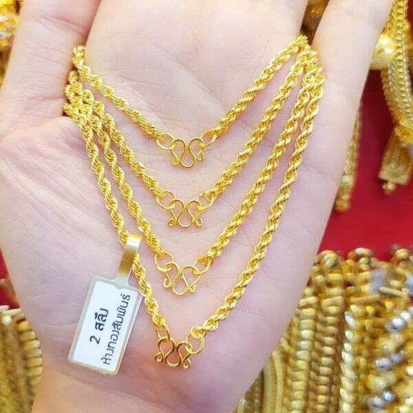 Pure 23K Thailand Gold Chain Sailor Rope shape - Image 2