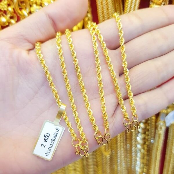 Pure 23K Thailand Gold Chain Sailor Rope shape - Image 3