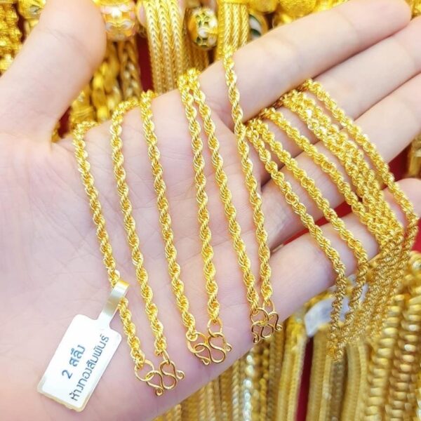 Pure 23K Thailand Gold Chain Sailor Rope shape - Image 4