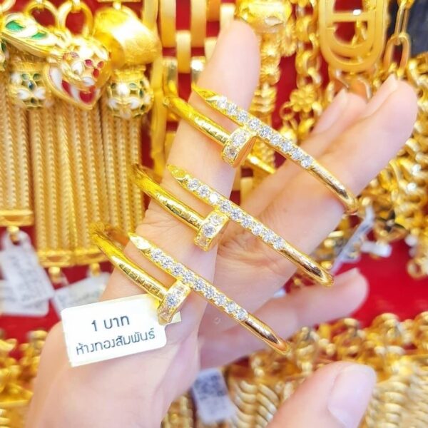 Pure Thailand Gold 23K Cubic Bangle. - Image 2