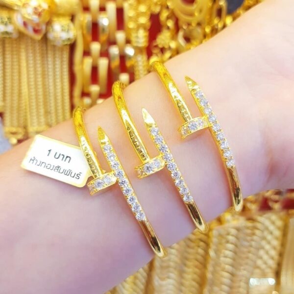 Pure Thailand Gold 23K Cubic Bangle.