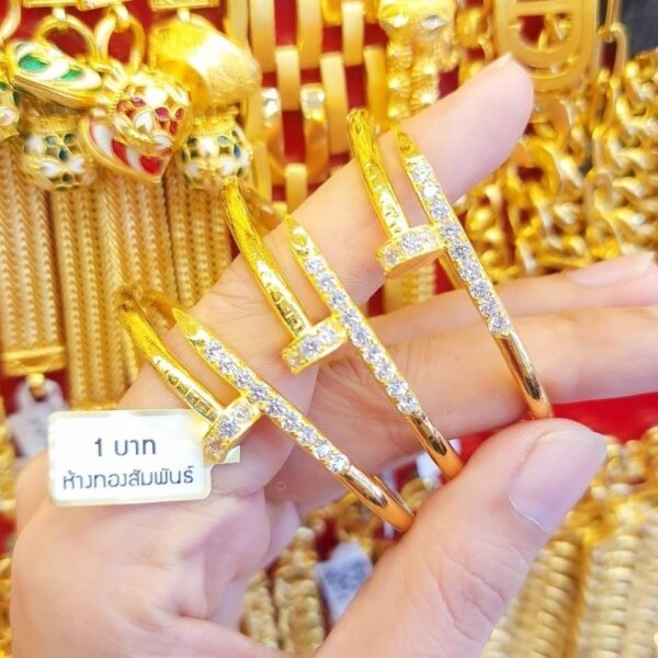 Pure Thailand Gold 23K Cubic Bangle. - Image 3