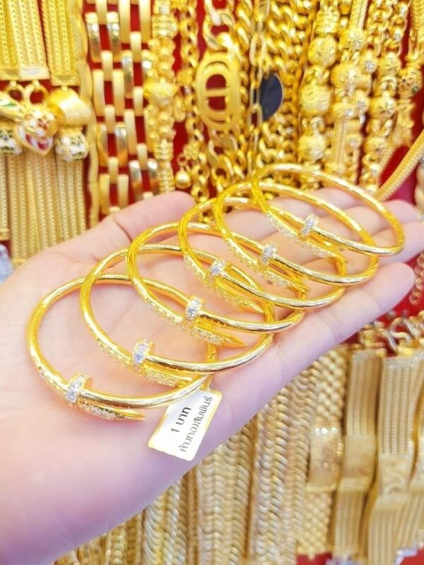 Pure Thailand Gold 23K Cubic Bangle. - Image 4