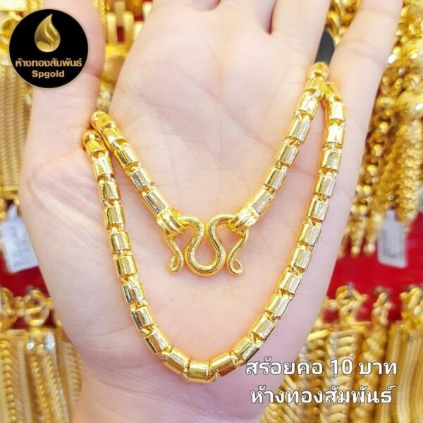 Tubular Chain 23K Pure Thailand Gold Necklace - Image 2