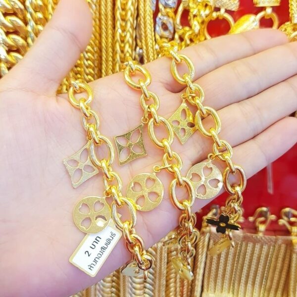 Pure Thailand 23K Gold Fashion Fashion Charms Bracelet. - Image 3