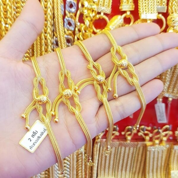 Pure 23K Thailand Gold Laces Bracelet - Image 4