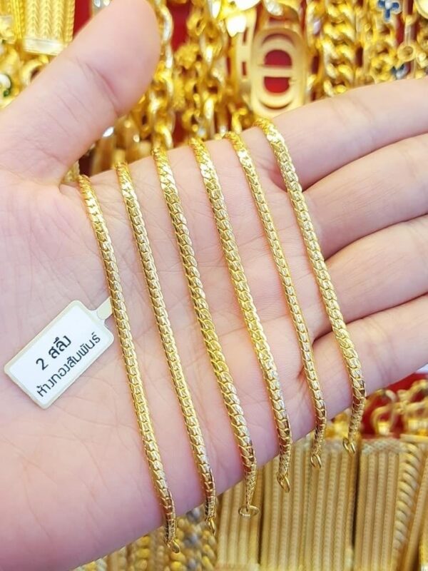 23K Pure Thailand Gold Cuban Style Bracelet - Image 2