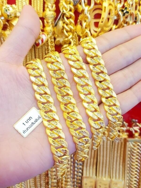 Iconic Designe 23K Thailand Gold Chain Bracelet. - Image 2